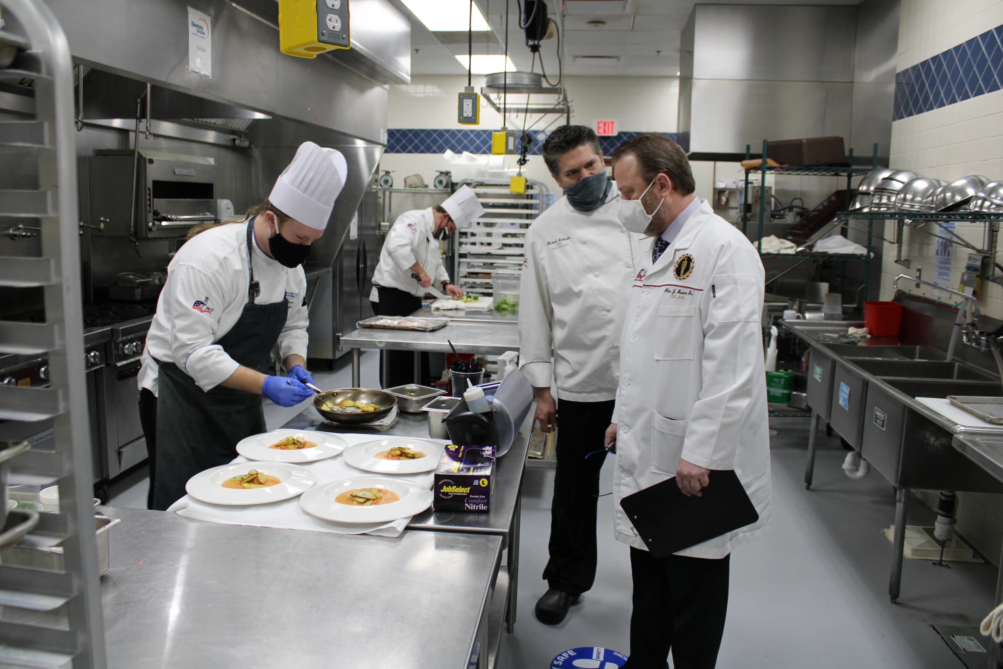 Students preparing food
